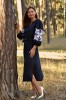 Сукня-халат із натурального льону з контрастною вишивкою